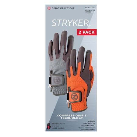 Men's Stryker Golf Glove, Grey/Orange
